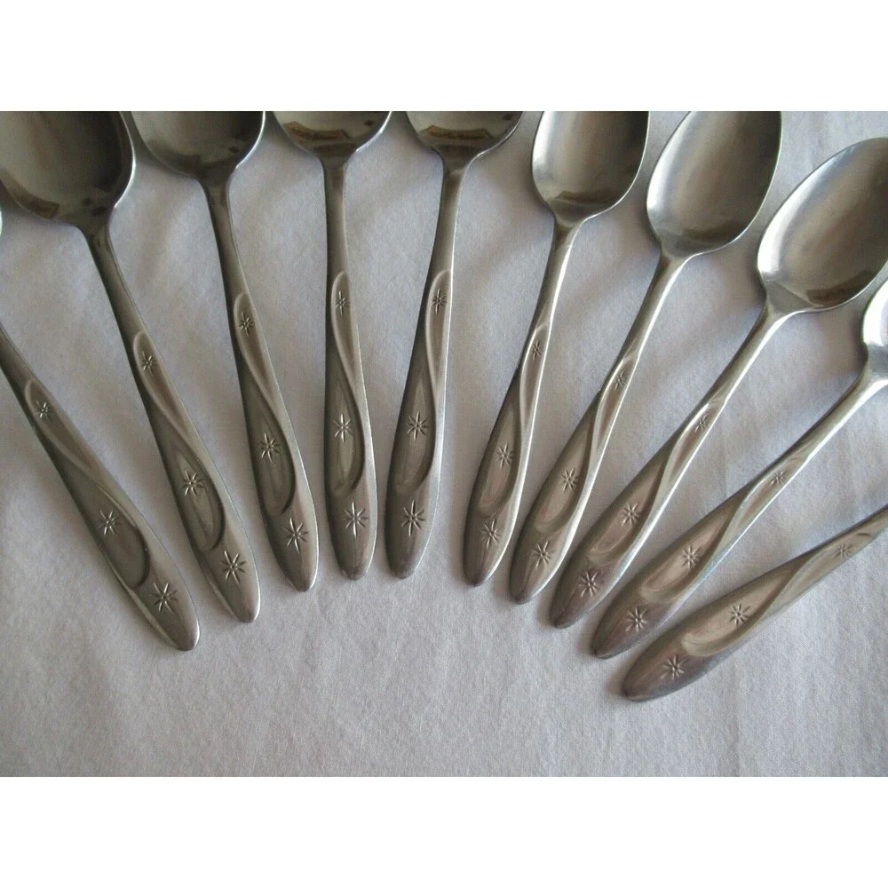 International Silver Stainless USA Americana Star 5 Teaspoons 5 Table Spoons